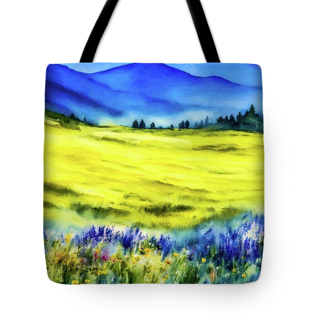 Art Tote Bag featuring the painting Sundrenched Meadow 2 by Digitly