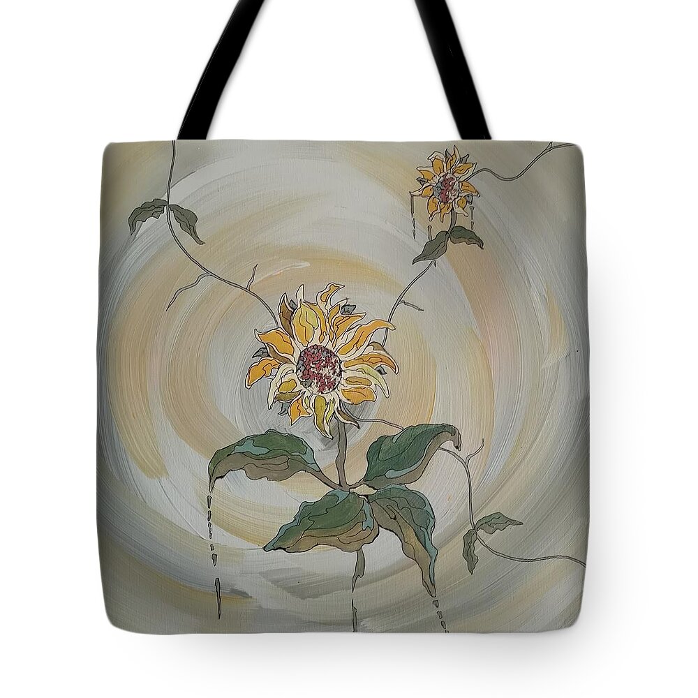 Sunflower Tote Bag featuring the painting Sunflower SOLD by Pat Purdy