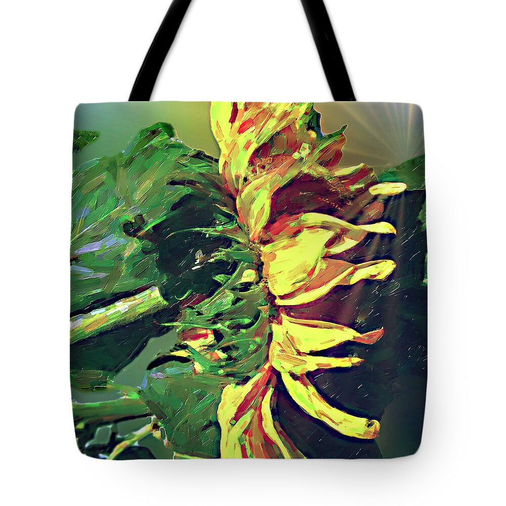 Flower Tote Bag featuring the digital art Sunflower60 by Susan Crowell