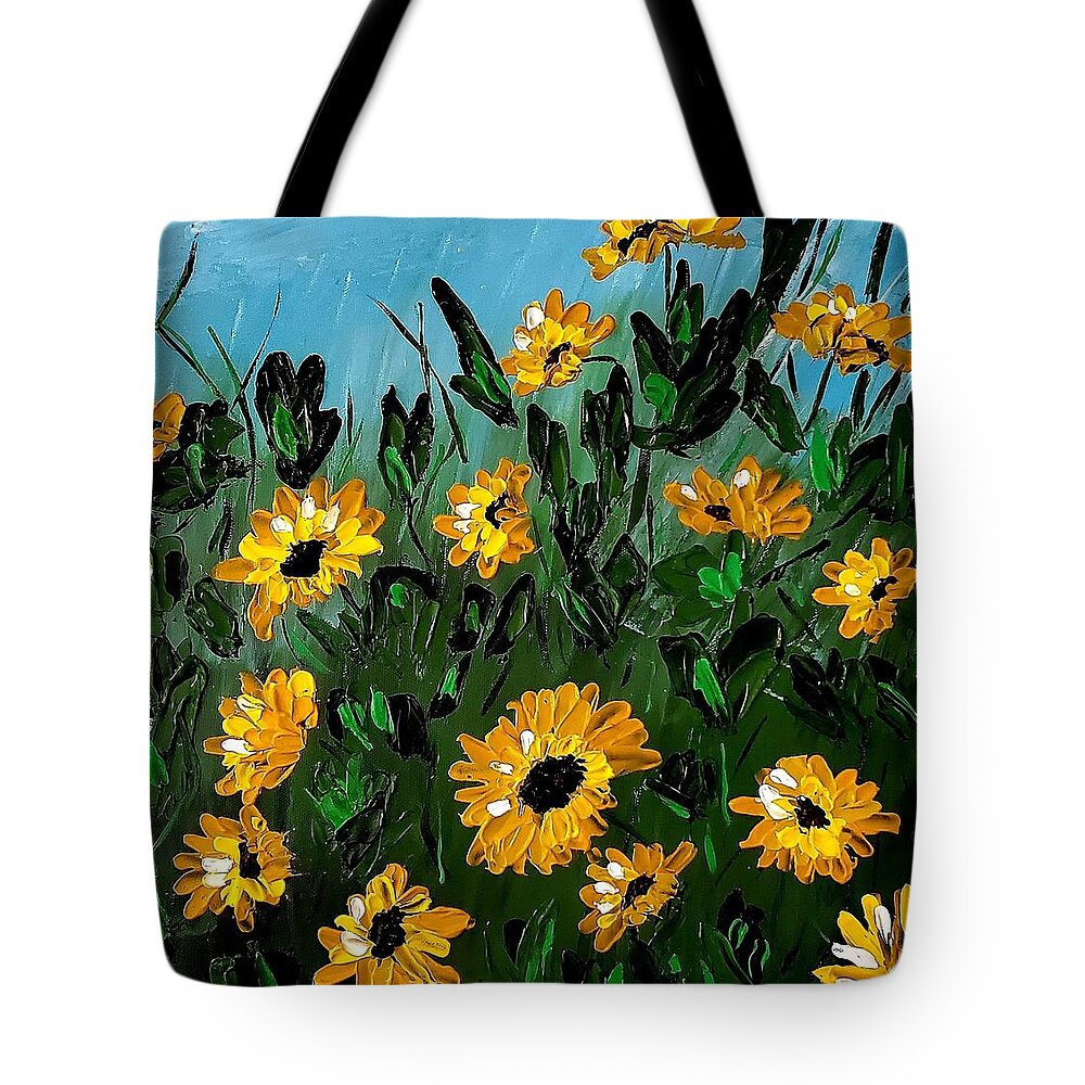  Tote Bag featuring the painting Sunflowers by Amy Kuenzie
