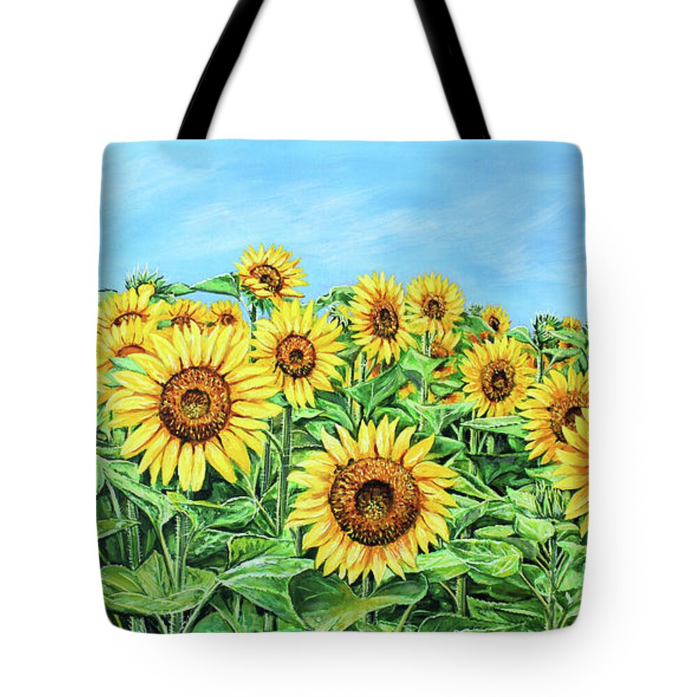 Sunflowers Tote Bag featuring the painting Sunflowers by Karl Wagner