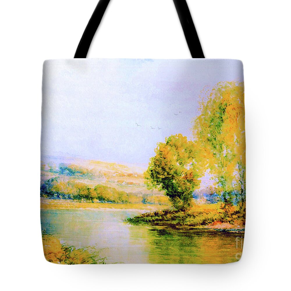 Landscape Tote Bag featuring the painting Sunkissed Fields by Jane Small