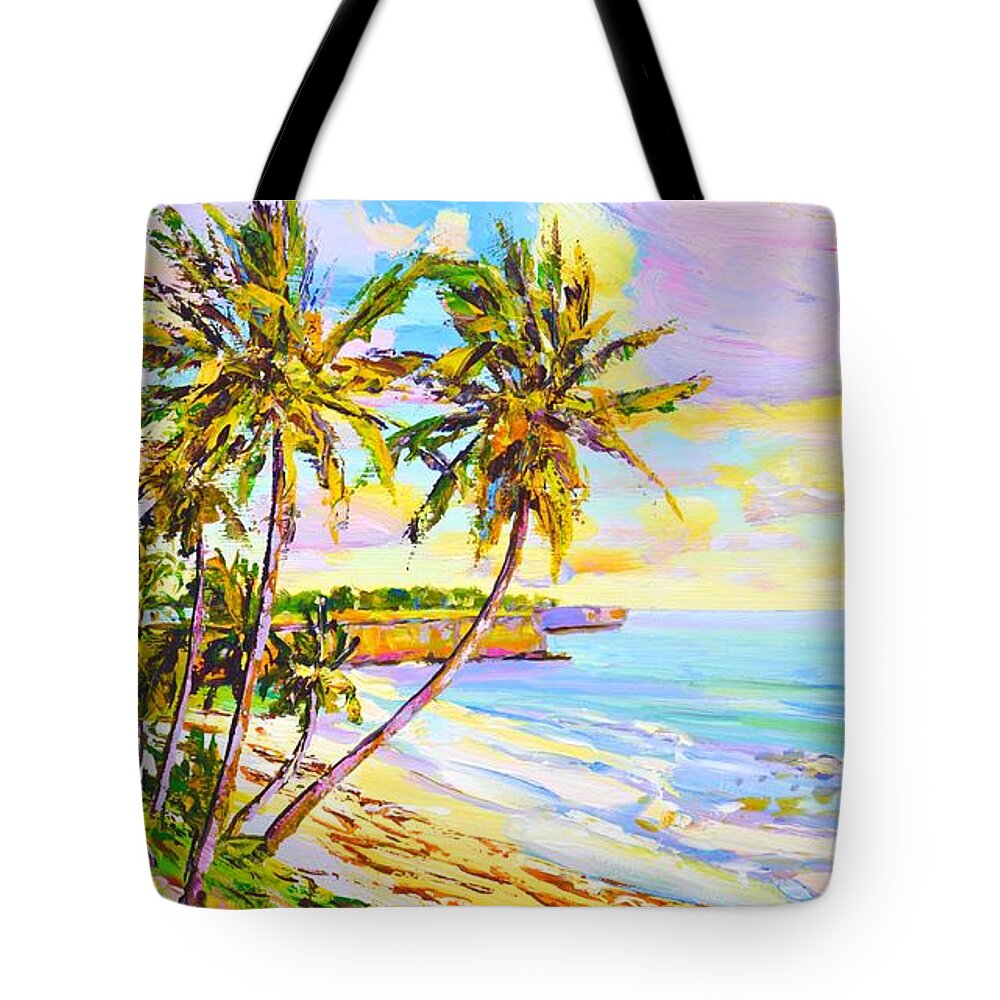 Ocean Tote Bag featuring the painting Sunny Beach. Ocean. by Iryna Kastsova