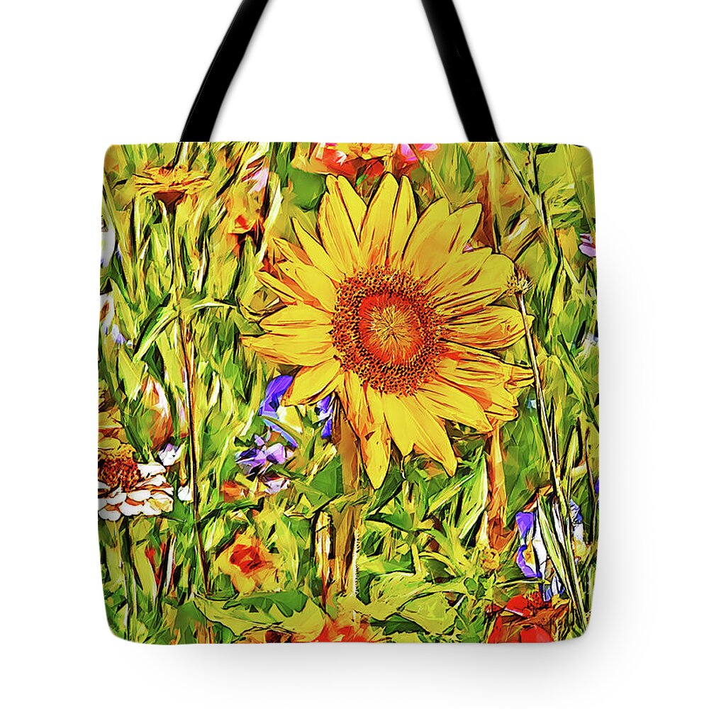 Bright Tote Bag featuring the mixed media Sunny Mood by Alex Mir