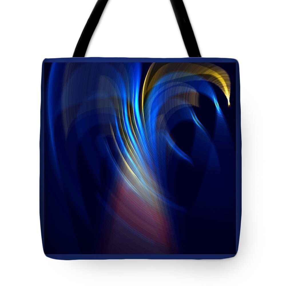 Abstract Art Tote Bag featuring the digital art Sunray Blues by Ronald Mills