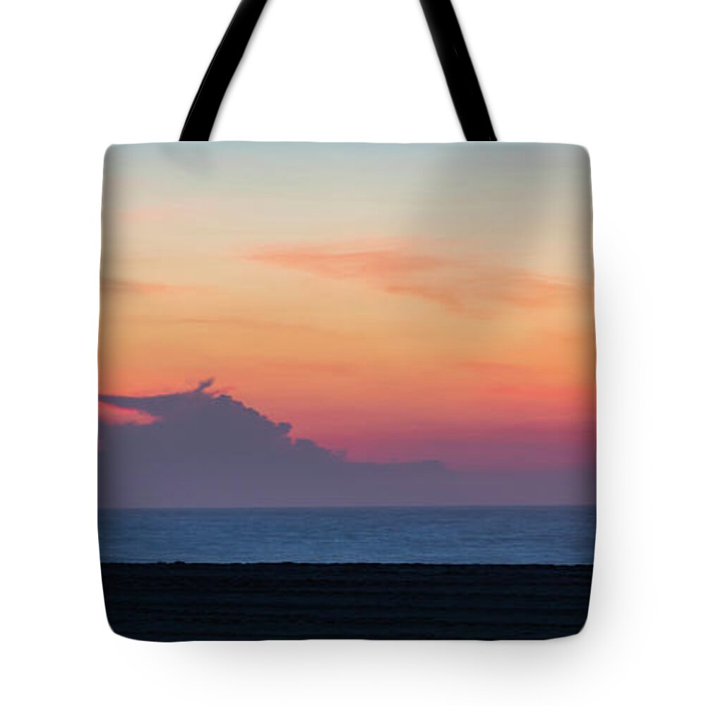 Ocean Tote Bag featuring the photograph Sunrise along the ocean by Izet Kapetanovic