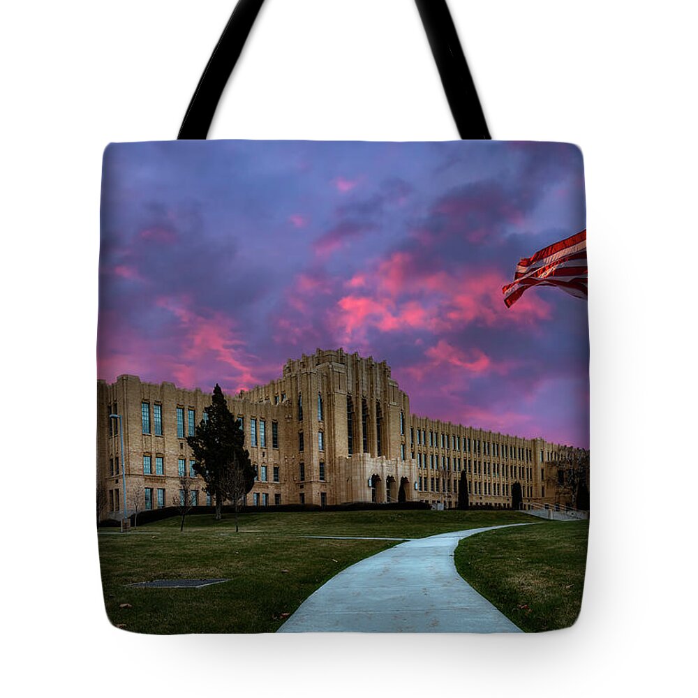 Ogden Tote Bag featuring the photograph Sunrise at Ogden High School by Michael Ash