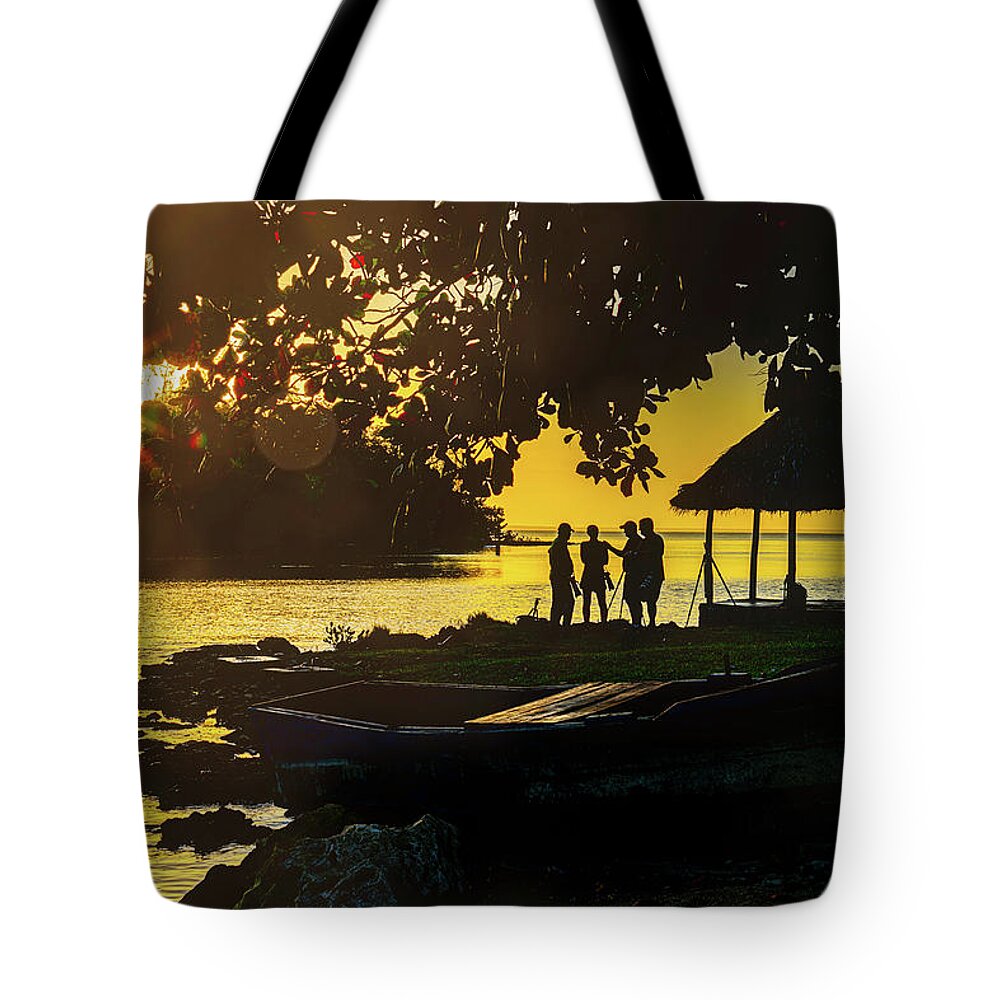 Sunrise Tote Bag featuring the photograph Sunrise At The Bay Of Pigs by Chris Lord