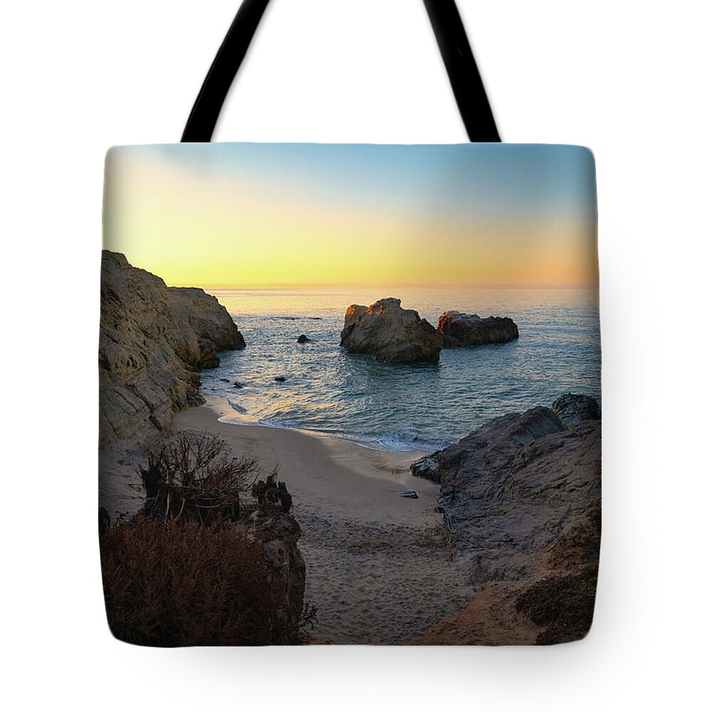 Beach Tote Bag featuring the photograph Sunrise at the Cove by Matthew DeGrushe