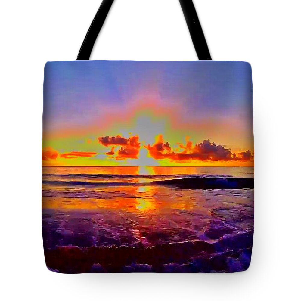 Sunrise Tote Bag featuring the photograph Sunrise Beach 307 by Rip Read