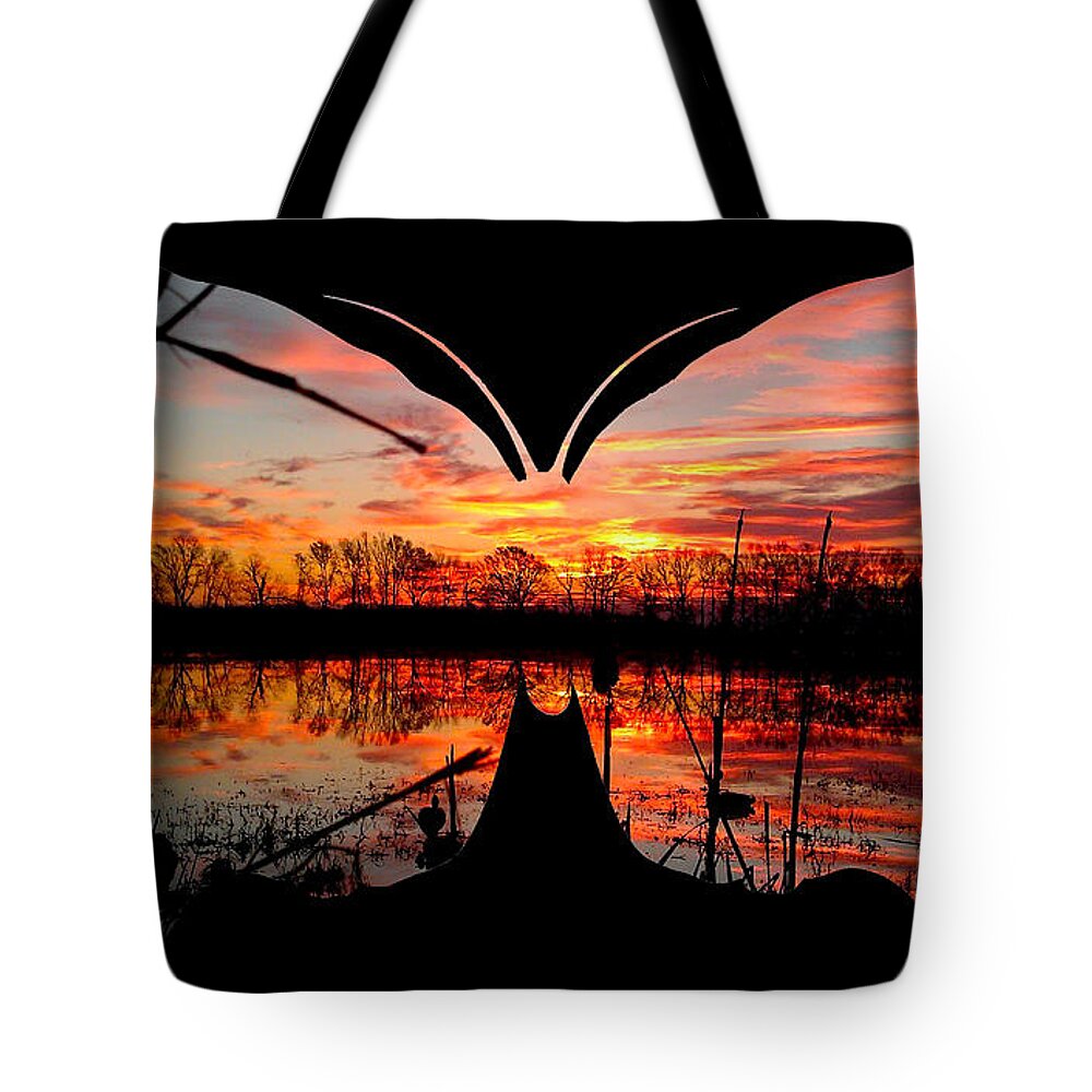 Sunrise Tote Bag featuring the digital art Sunrise Butterfly by Steven Parker