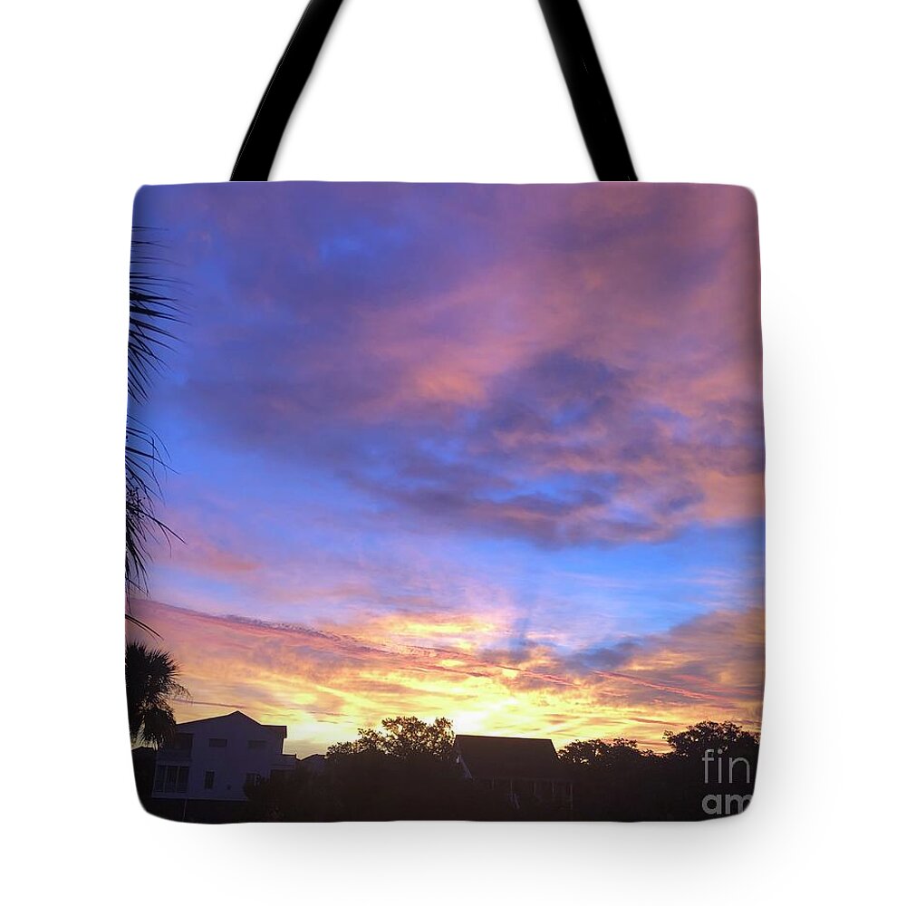 Sunrise Tote Bag featuring the photograph Sunrise Edisto Beach South Carolina by Catherine Wilson