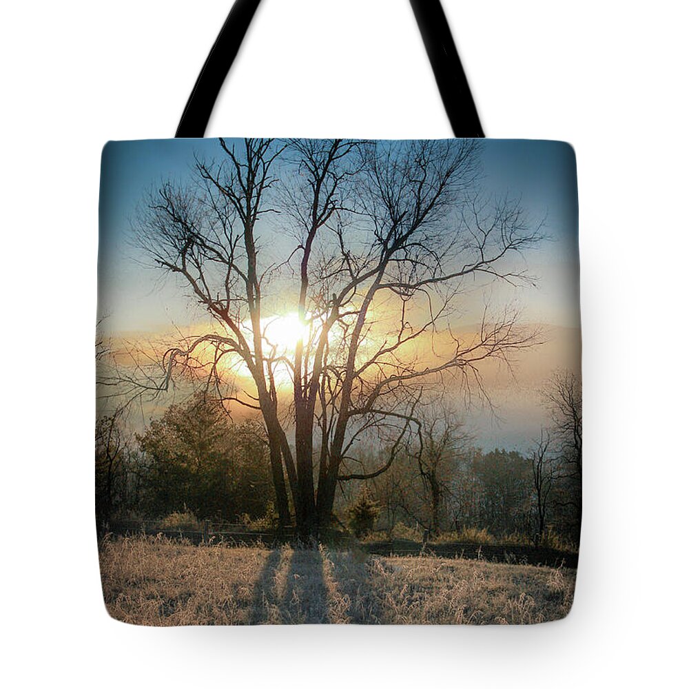 Art Prints Tote Bag featuring the photograph Sunrise in Cades Cove by Nunweiler Photography