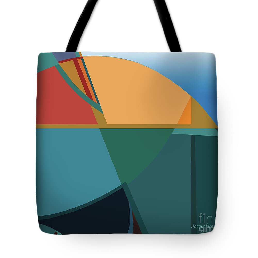 Abstract Tote Bag featuring the painting Sunrise by Jacqueline Shuler