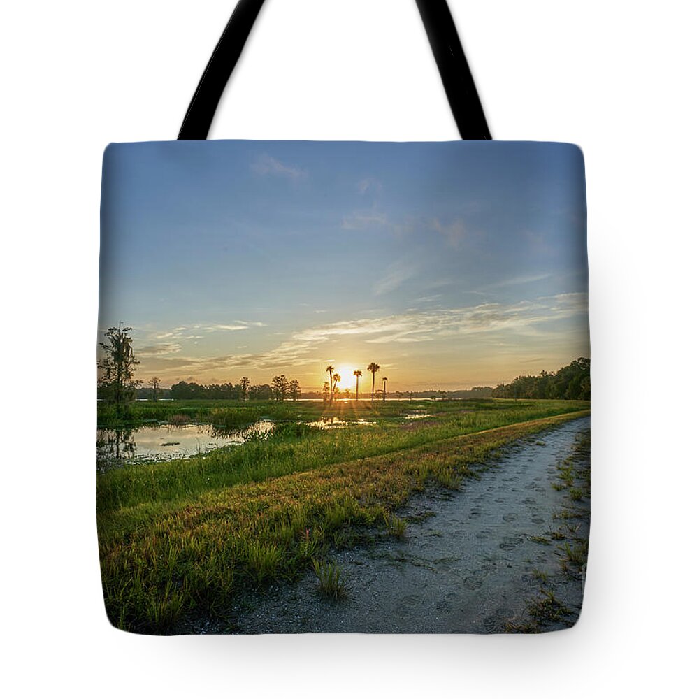Usa Tote Bag featuring the photograph Sunrise Road by Brian Kamprath