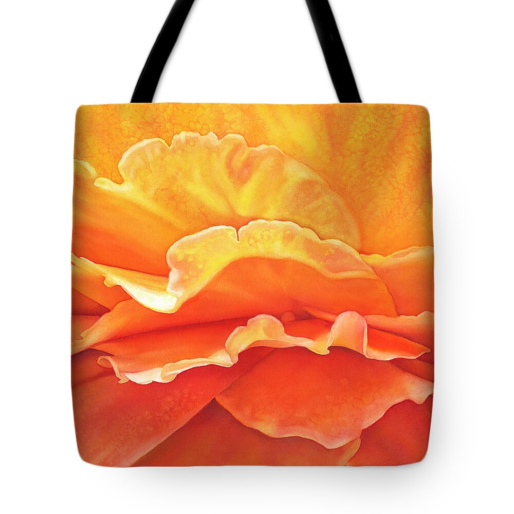 Rose Tote Bag featuring the painting Sunrise Rose by Sandy Haight