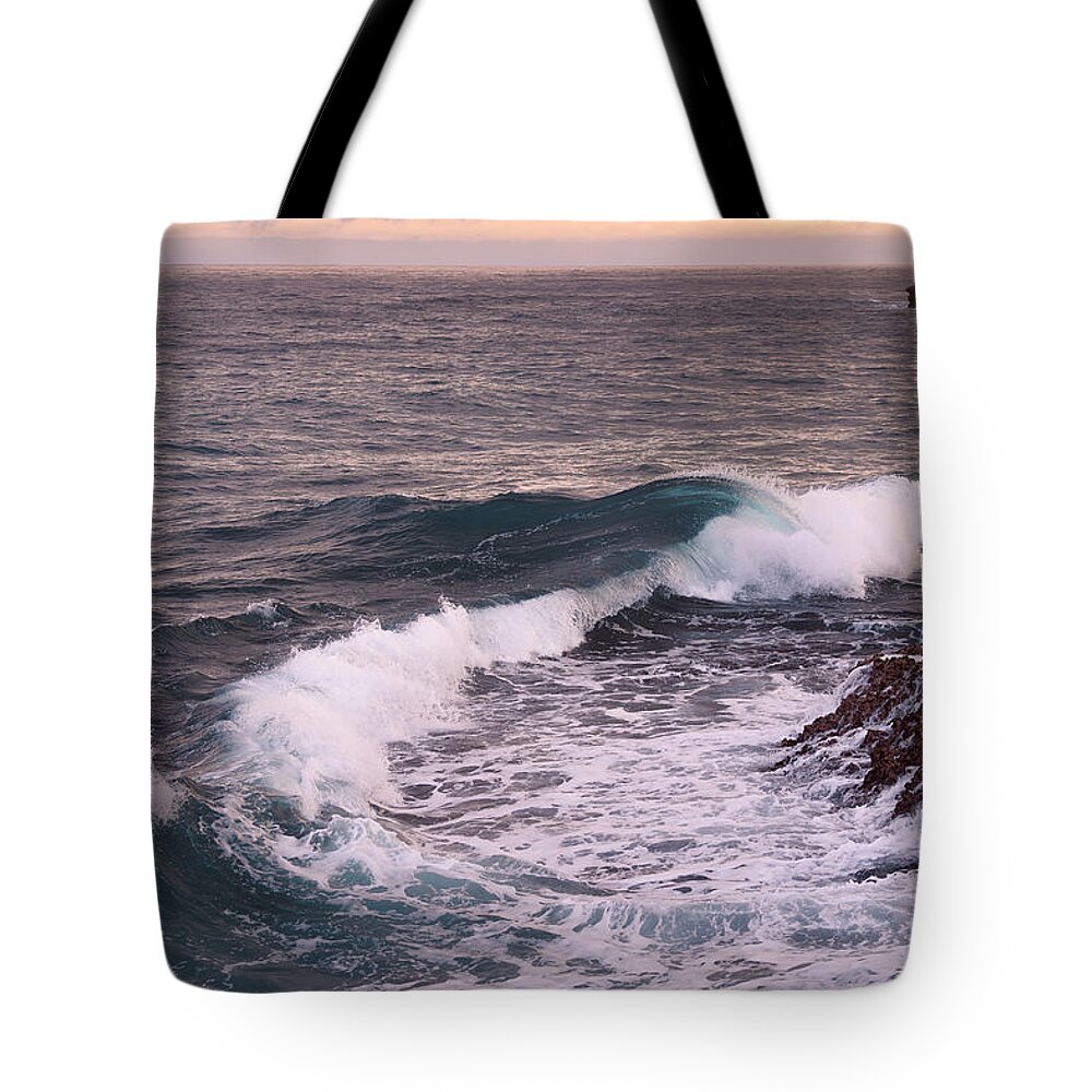Hawaii Tote Bag featuring the photograph Sunrise Surf by James Covello