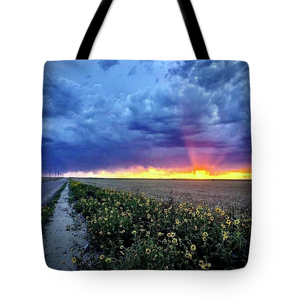 Sunset Tote Bag featuring the photograph Sunset 3 by Julie Powell