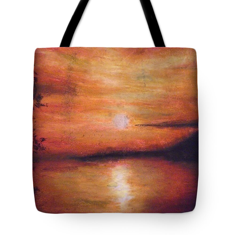 Sunset Tote Bag featuring the painting Sunset Addiction by Jen Shearer
