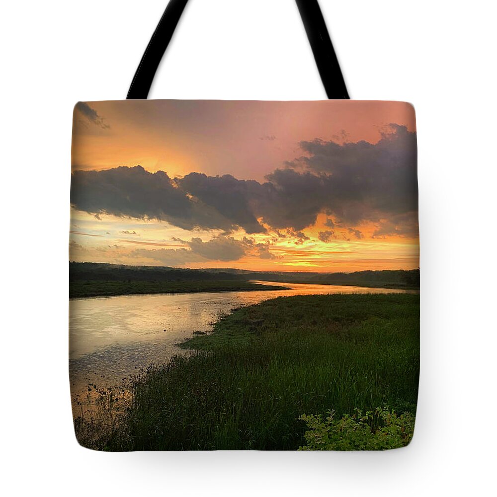 Sunset Tote Bag featuring the photograph Sunset after a storm 2 by David Pratt