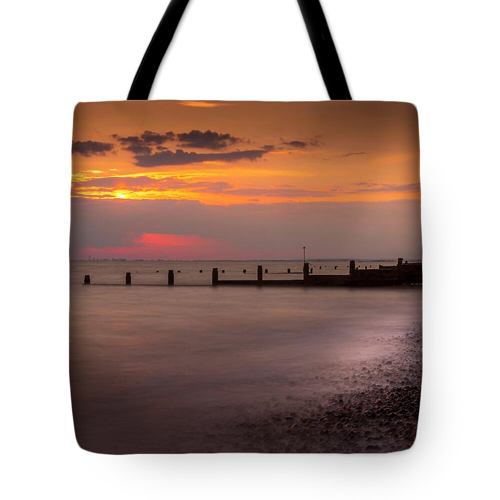 Landscape Tote Bag featuring the photograph Sunset at Selsey by Chris Boulton