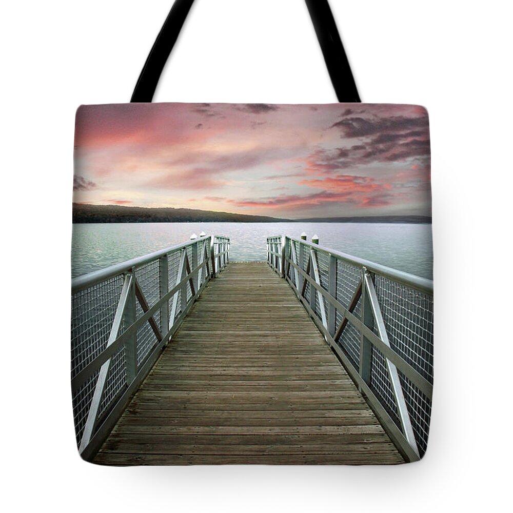 Sunset Tote Bag featuring the photograph Sunset at Stewart Park by Jessica Jenney