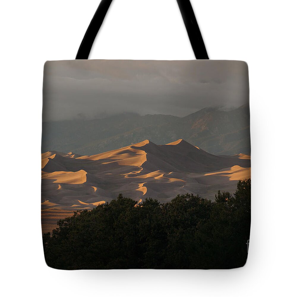 Great Sand Dunes National Park Tote Bag featuring the photograph Sunset at the Colorado Dunes by Ken Kvamme