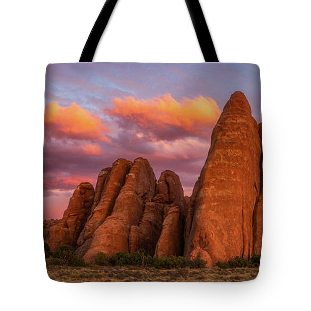 Sunset Tote Bag featuring the photograph Sunset at the Fins by Darren White