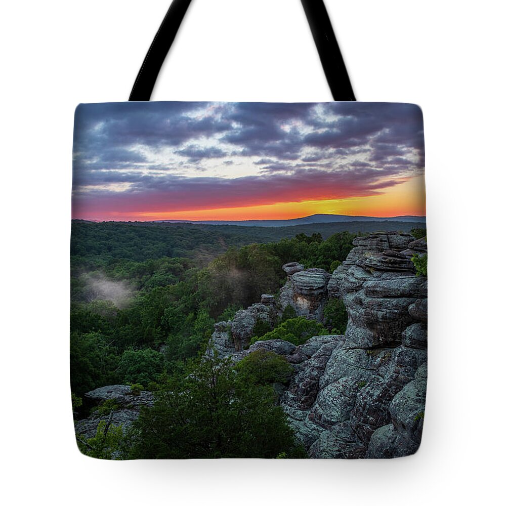 Sunset Tote Bag featuring the photograph Sunset at the Garden by Grant Twiss