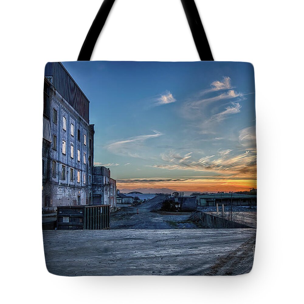 General Mills Tote Bag featuring the photograph Sunset at the Old General Mills by Shelia Hunt