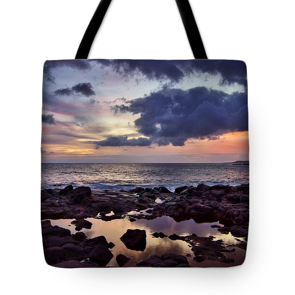 Kauai Tote Bag featuring the photograph Sunset at The Wall by Bradley Morris