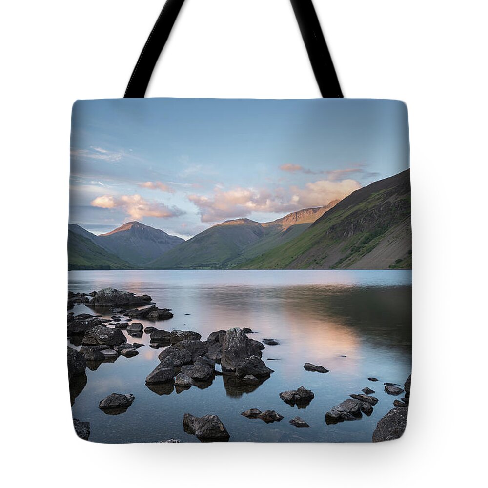 Cumbria Tote Bag featuring the photograph Sunset at Wastwater, Lake District, England, UK by Sarah Howard