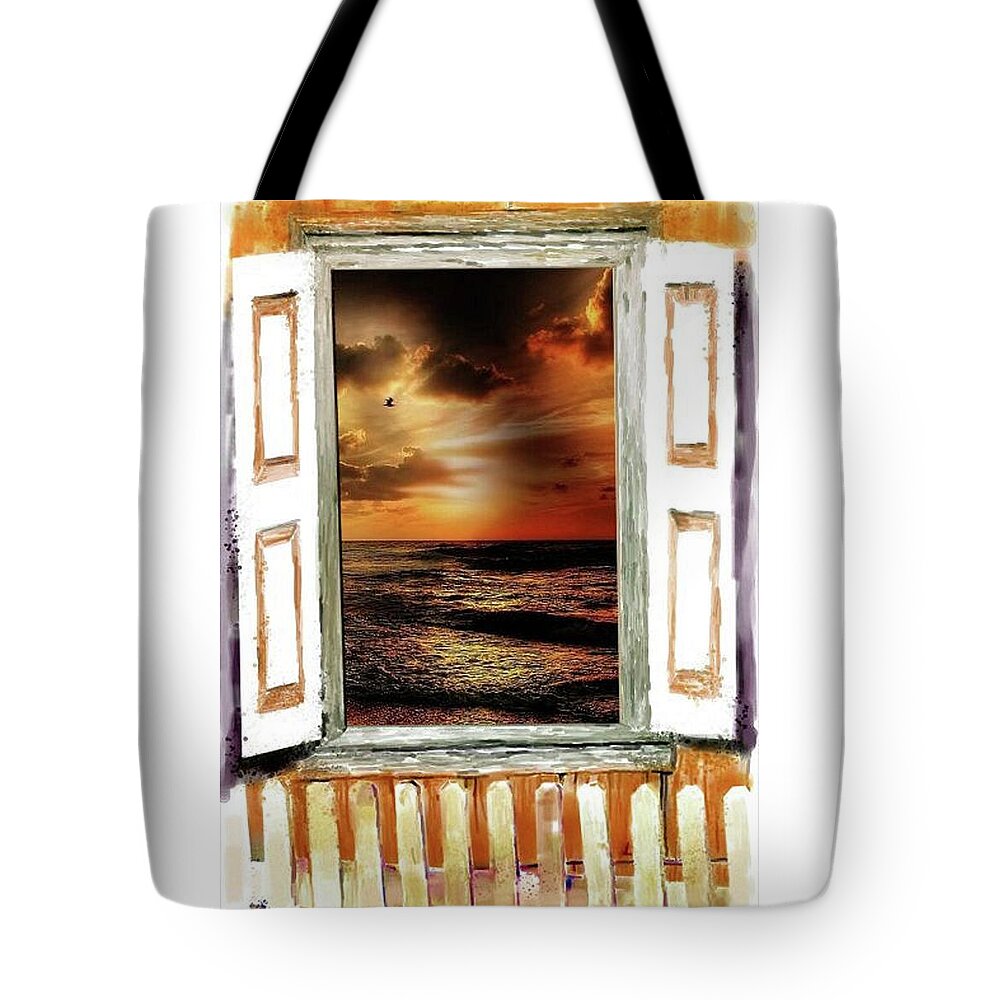 Ocean Tote Bag featuring the mixed media Sunset Beauty by Teresa Trotter