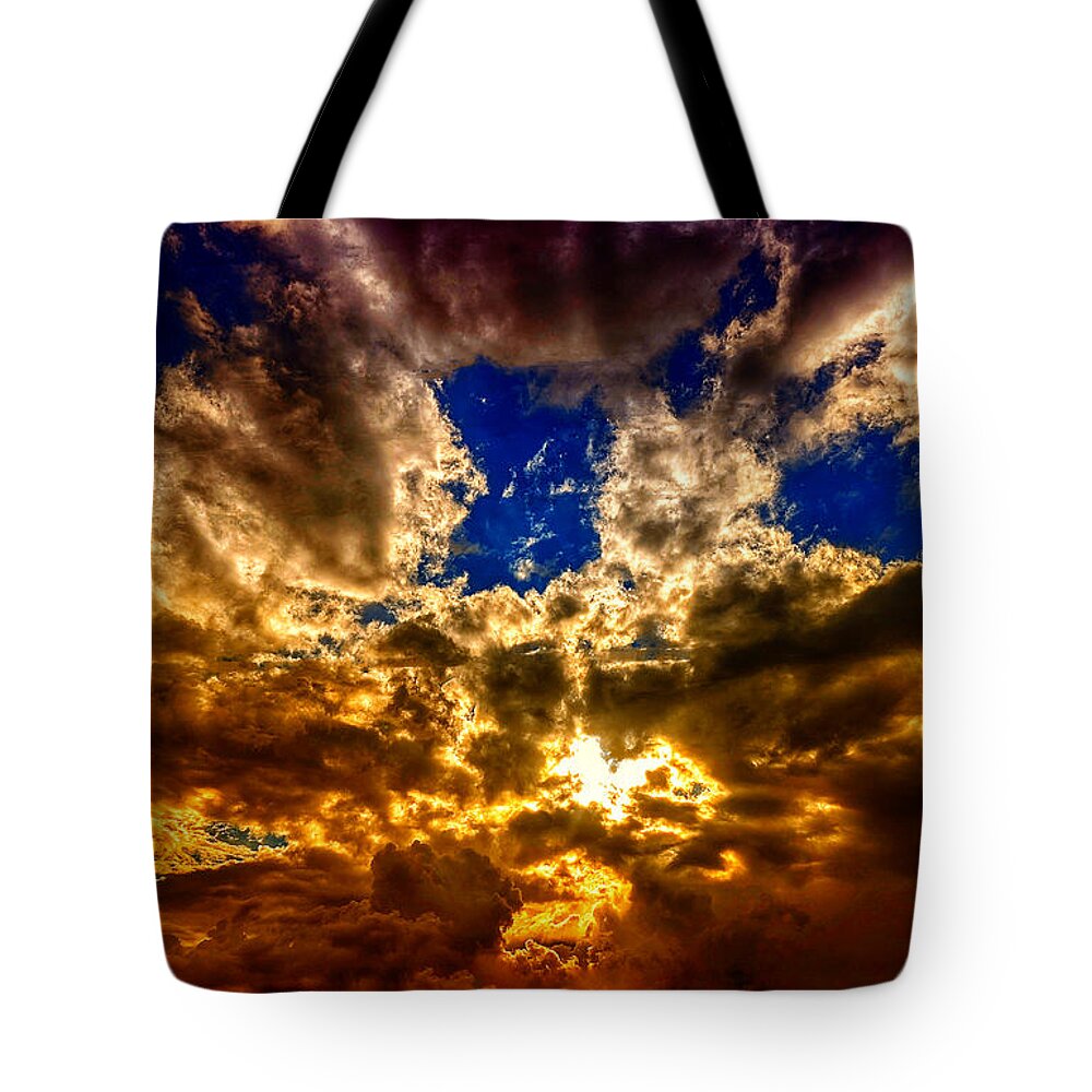 Sunset Tote Bag featuring the photograph Sunset Clouds by Dave Zumsteg