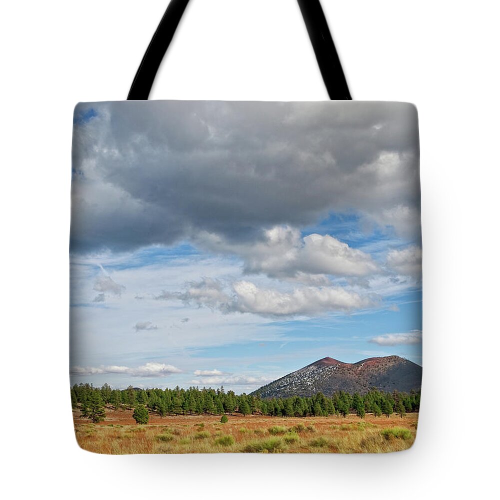 Arizona Tote Bag featuring the photograph Sunset Crater from Bonito Park by Jeff Goulden