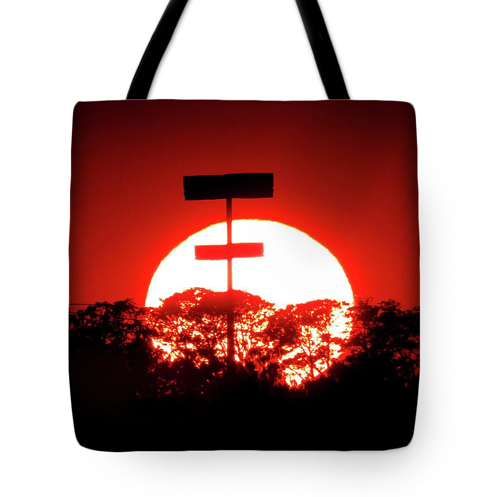 Sunset Tote Bag featuring the painting Sunset by Leigh Odom