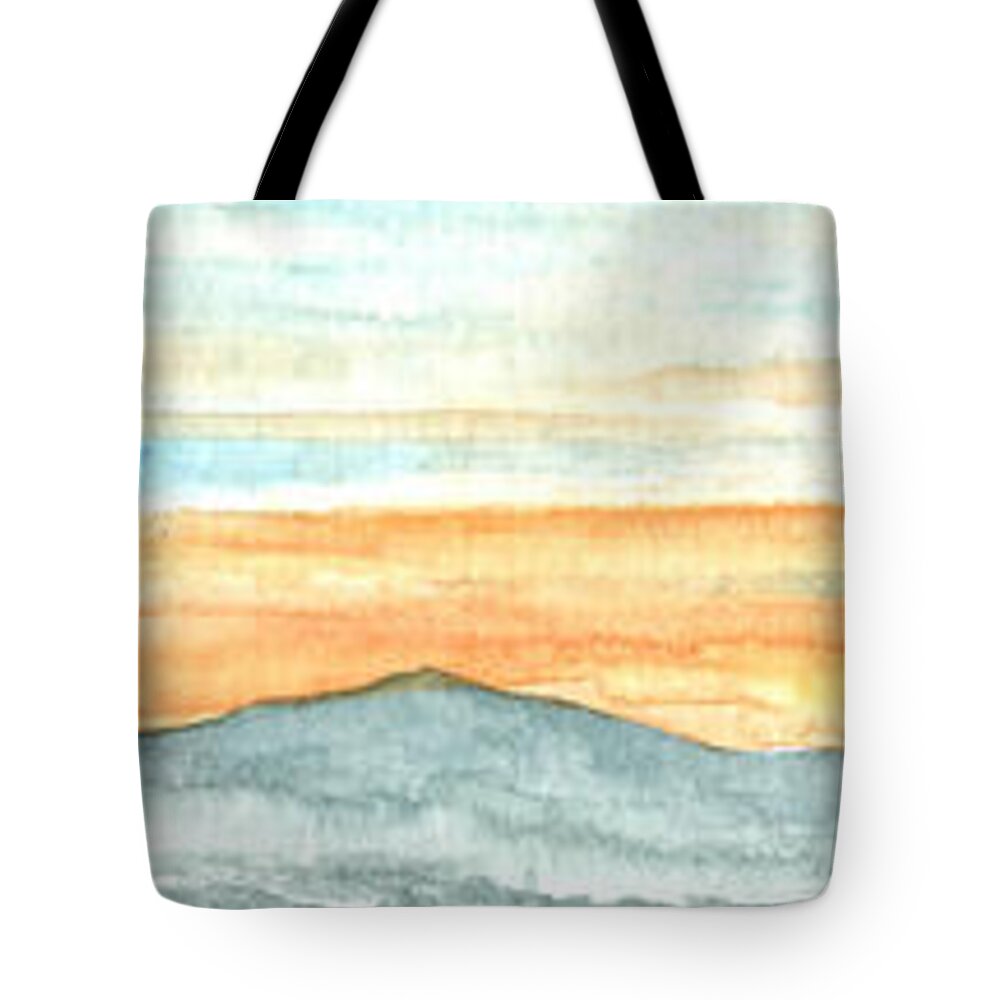  Tote Bag featuring the painting Sunset Mountains by Katrina Nixon
