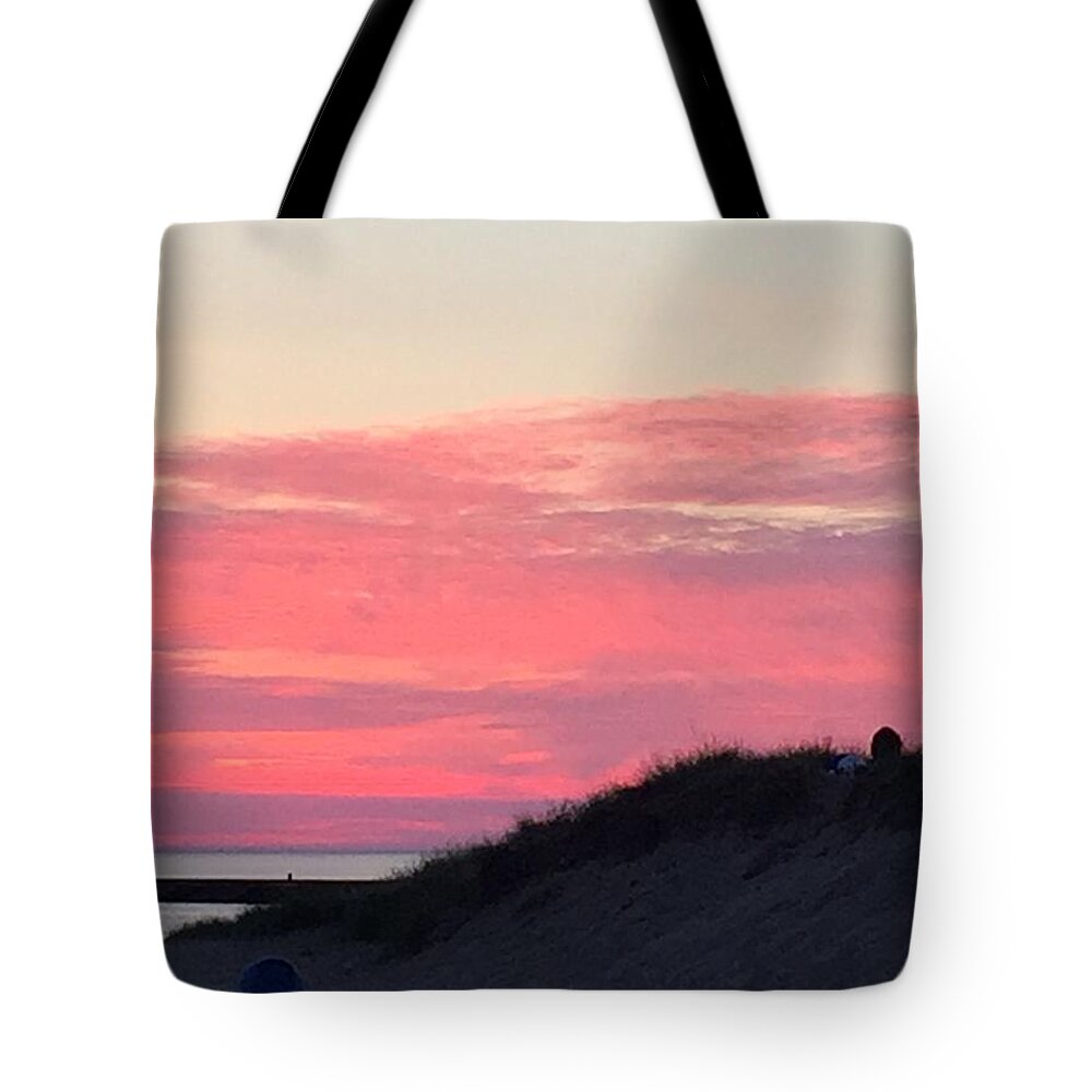 Sunset Tote Bag featuring the photograph Sunset on Lake Michigan by Lisa White