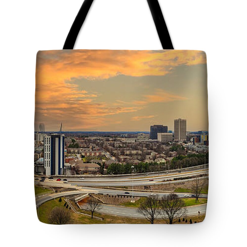 City Tote Bag featuring the photograph Sunset Over the Cityscape in Atlanta by Marcus Jones