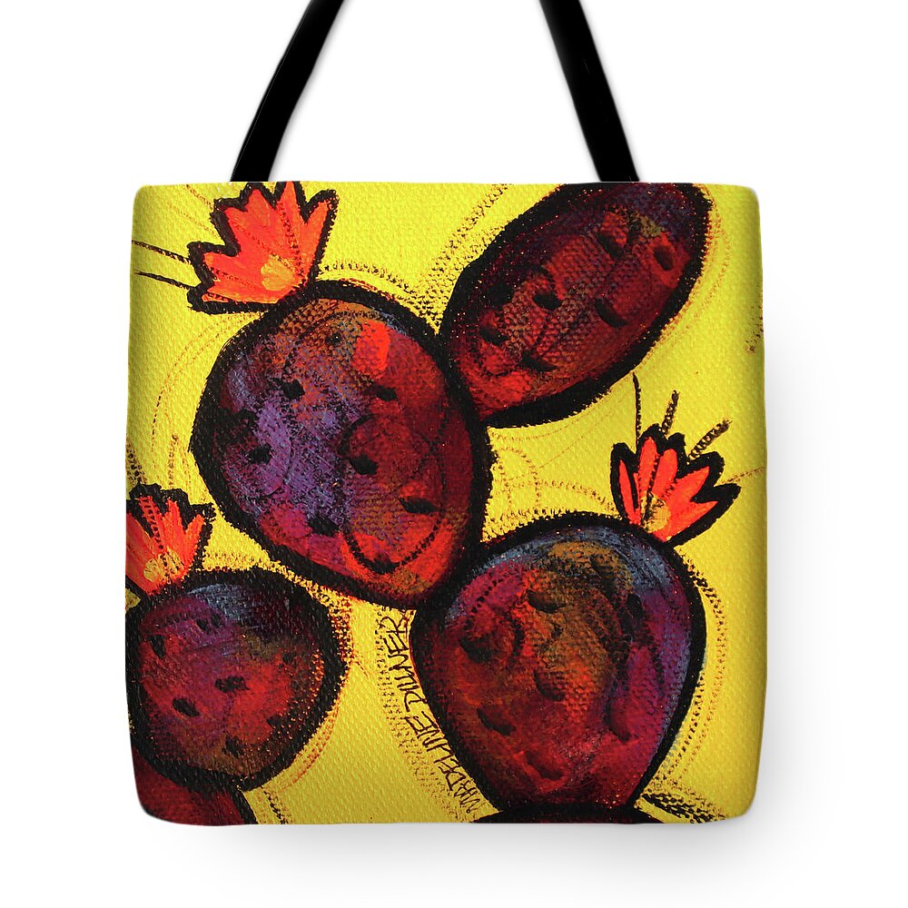 Cactus Tote Bag featuring the painting Sunset Pears by Madeline Dillner