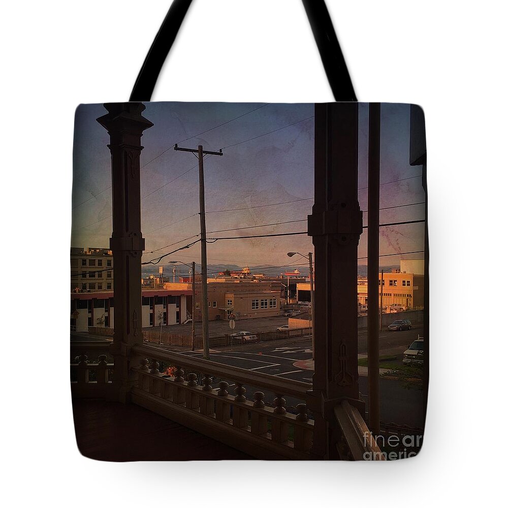 Astoria Tote Bag featuring the photograph Sunset View in Astoria by Charlene Mitchell