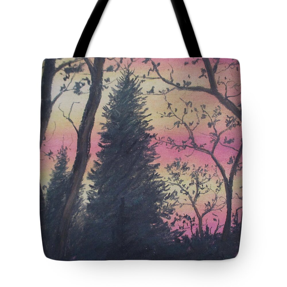 Chromatic Tote Bag featuring the painting Sunsets Lament by Jen Shearer
