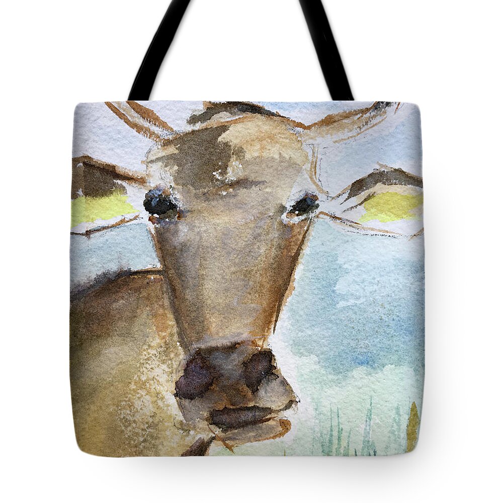 Cow Tote Bag featuring the painting Sunshine by Roxy Rich