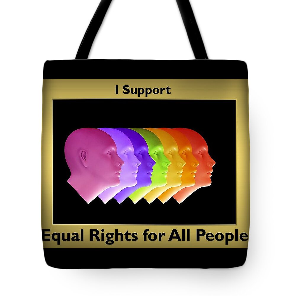 Lgbtq Tote Bag featuring the mixed media Support LGBTQ Rights by Nancy Ayanna Wyatt