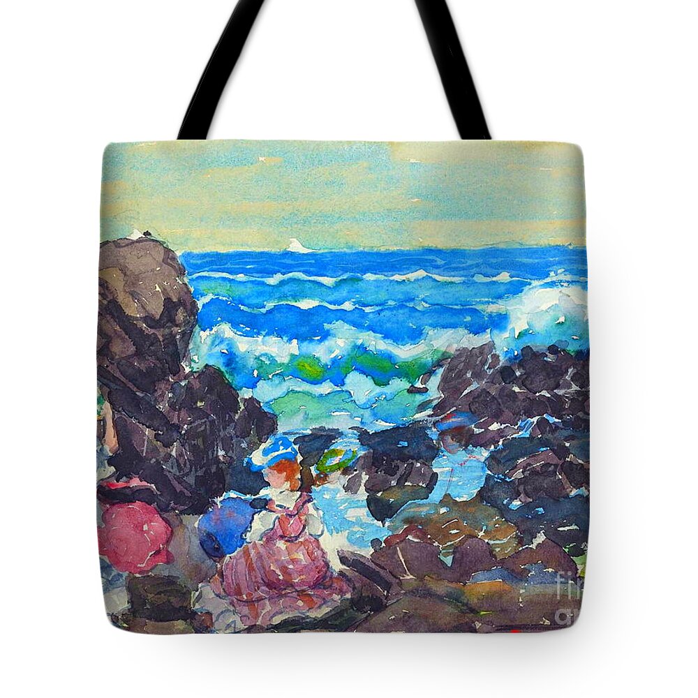 Surf Tote Bag featuring the painting Surf, Cohasset by Maurice Prendergast