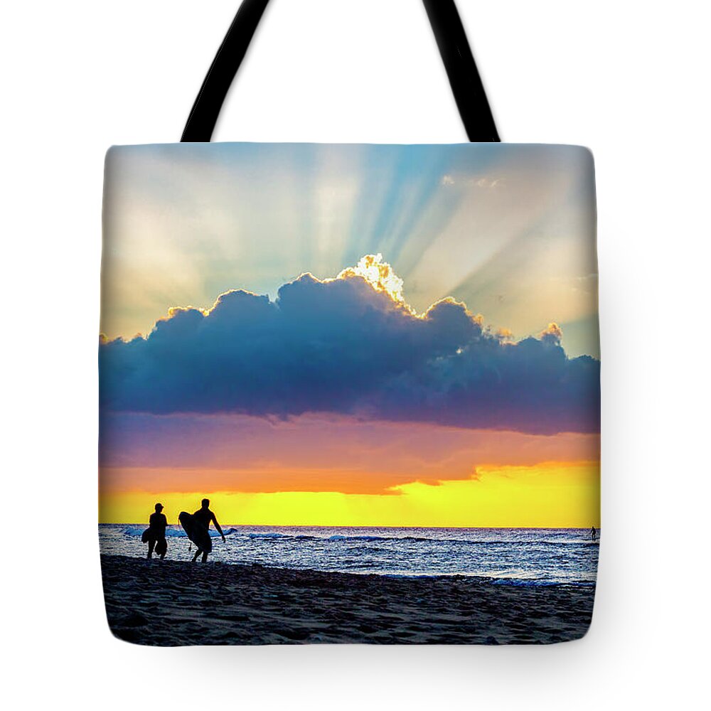 Minimal Tote Bag featuring the photograph Surf Rays by Sean Davey