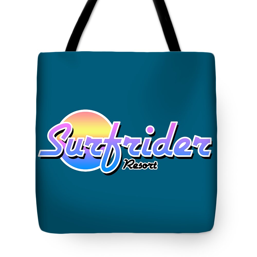 Surfrider Tote Bag featuring the digital art Surfrider Resort Logo by Christopher Lotito