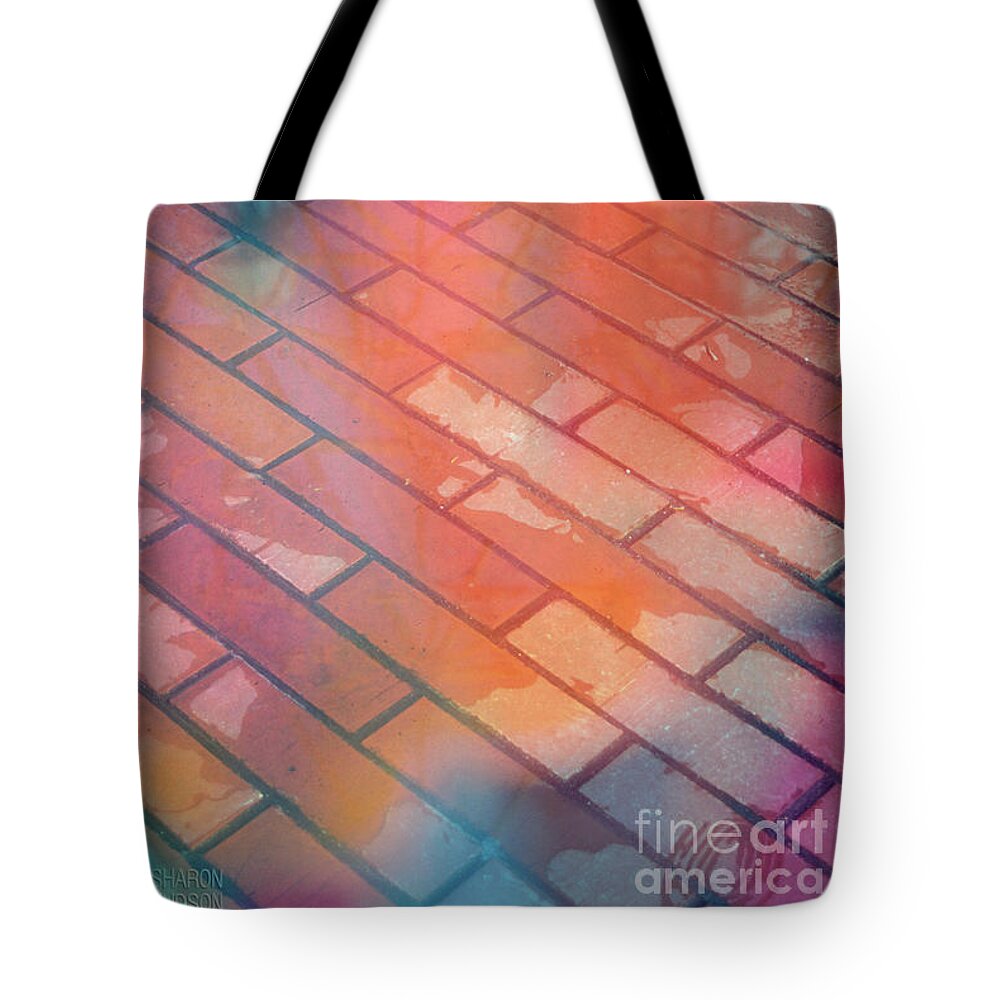 Surreal Tote Bag featuring the photograph surreal urban photographs - Walking Reflections by Sharon Hudson