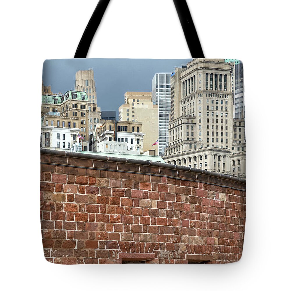 Brick Tote Bag featuring the photograph Surrounding the City by Cate Franklyn
