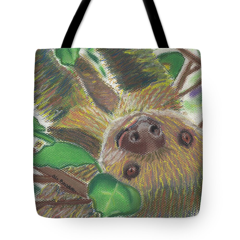 Sloth Tote Bag featuring the pastel Suzie Sloth by Ali Baucom